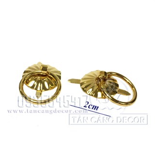 Chốt kéo tròn 26 bông hoa màu vàng ánh kim- KT:2cm (cái)