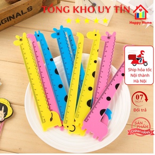 Thước nhựa hình con hươu dễ thương 15cm, đồ dùng học tập văn phòng phẩm cho bé Happy Home