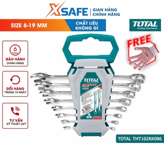 Bộ cờ lê vòng miệng tự động 8 chi tiết TOTAL THT102RK086 size 8-19mm Bộ 8 cờ lê 2 chiều dùng sửa chữa ô tô xe máy cơ khí