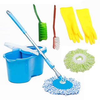 Bộ Thùng lau nhà Megahome kèm bộ bàn chải- bao tay nhựa