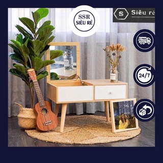 Bàn Trang Điểm - Bàn Phấn Mini Ngồi Bệt Có Gương Gỗ MDF Nhập Khẩu Siêu Bền (HÀNG CAO CẤP) (LA310372)