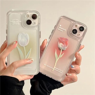 Ốp Điện Thoại Silicon Dày Chống Sốc Hình Hoa tulip Cho iPhone 13 12 11 Pro Xs Max X Xr iPhone 6s 7 8 Plus SE