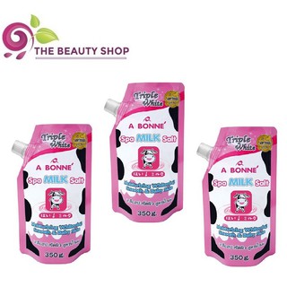Combo 3 Muối tắm sữa bò tẩy da chết cho da trắng mịn - A Bonne Spa Milk Salt 350g - chuấn Thái