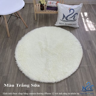 Thảm lông trải sàn M2T Bedding mềm mượt thảm tròn màu loang decor trang trí phòng đường kính 1met
