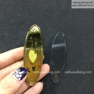 Phôi bảng tên nhựa bầu dục mạ vàng