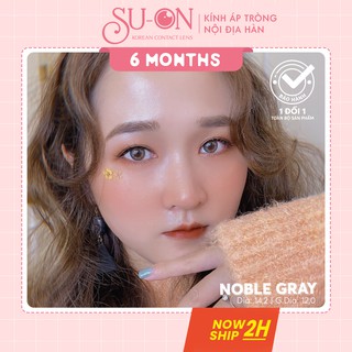 [Video thật] Lens xám tây NOBLE GRAY, kính áp tròng Hàn Quốc chính hãng 14mm, tông xám lạnh, lens cận 6 tháng êm mềm