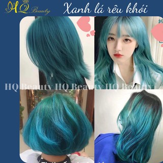 Thuốc nhuộm tóc màu Xanh rêu lá khói + Tặng gang tay và trợ nhuộm