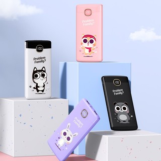 Sạc dự phòng 10000mAh BASIKE sạc nhanh mô hình động vật hoạt hình Màn hình kỹ thuật số LED