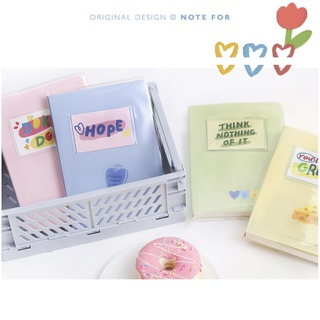 Sổ ruột grid màu NOTE FOR kèm bìa nhựa và 4 post cards