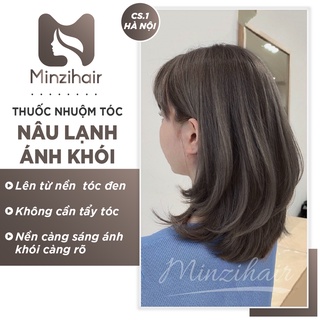 Thuốc Nhuộm Tóc Nâu Lạnh Ánh Khói (Nâu Khói Lạnh) - Lên Từ Nền Đen KHÔNG TẨY TÓC - MINZIHAIR HN