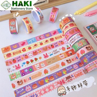 Washi tape cute HAKI, băng dính washi tape trang trí sổ butllet journal giá rẻ BD01
