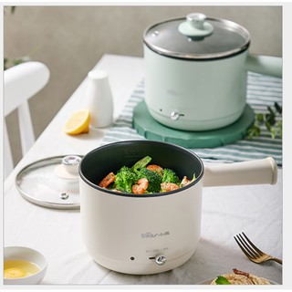 Nồi điện đa năng Bear DRG-C12F7, dung tích 1.2L, chống dính, sử dụng để nấu lẩu, chiên xào, luộc, nấu cháo