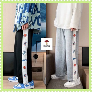 Quần Jogger Dài Ống Rộng In Hình SPACE Nỉ Ulzzang Dây Rút Ở Gấu - Quần Jogger viền Line Ống Suông phong cách hàn quốc