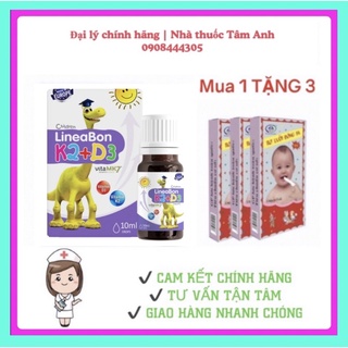 [ Kèm quà tặng] VITAMIN K2 D3 MK7 Lineabon chính hãng Date mới