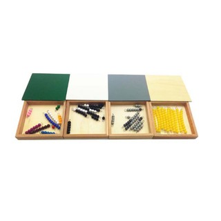 Giáo cụ Montessori - bộ hạt cườm kèm khay đựng chơi trò con rắn - Snake Game with 4 box
