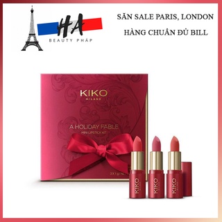 Set 3 Thỏi Son KiKo Milano A Holiday Fable Mini Lipstick Kit 3x1g (3 Powder Powder Mini Lipstick)