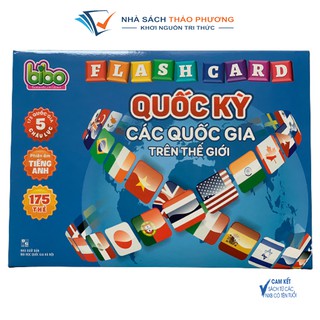 Bộ thẻ Flashcard Việt Hà chủ đề Quốc kỳ các quốc gia trên thế giới (12x16cm) song ngữ Việt Anh (phương pháp Glenn Doman)