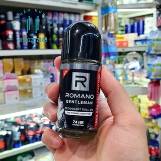 Lăn khử mùi Romano, lăn khử mùi cơ thể, lăn khử mùi nước hoa, khô thoáng 24h Romano Gentleman 50ml