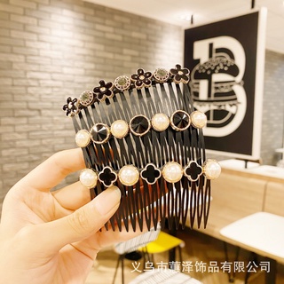 Lược Cài Tóc Màu Đen Đính Ngọc Trai Phong Cách Hàn Quốc Thanh Lịch