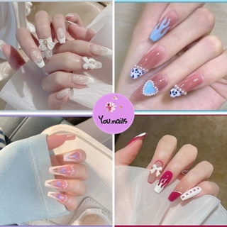 Móng tay giả đính đá kèm keo dài nhọn YOU NAILS