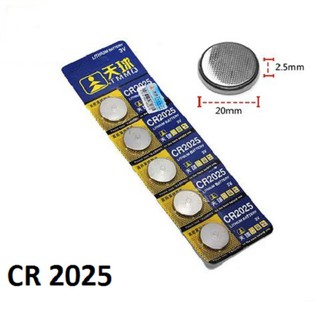 1 Vỉ 5 viên pin CR2025 - 3V đồng hồ đeo tay nam nữ TISSELLY loại cúc áo giá rẻ thay pin đồng hồ thể thao