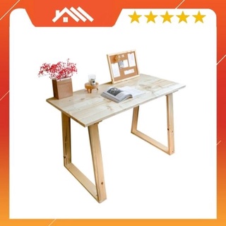 Bàn làm việc gỗ thông tự nhiên chân gỗ hình thang/ Bàn học gia đình đa năng phòng khách