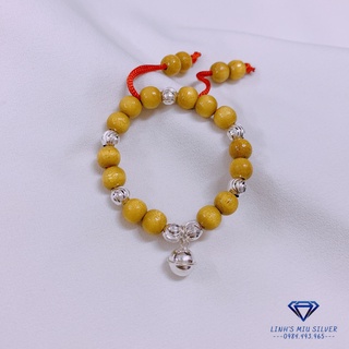 Vòng dâu tằm treo chuông LINH MIU SILVER