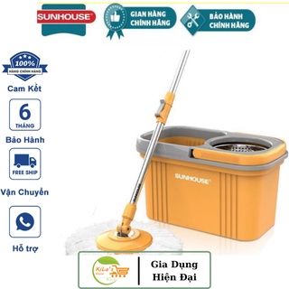 Bộ Lau Nhà Xoay 360 Độ, Cây Lau Nhà 360 SUNHOUSE KS-CL350PO - Bảo hành 6 Tháng, Hàng Chính Hãng