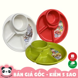 Khay ăn 3 ngăn cho bé có kèm khay để cốc, thìa dĩa Nhật Bản