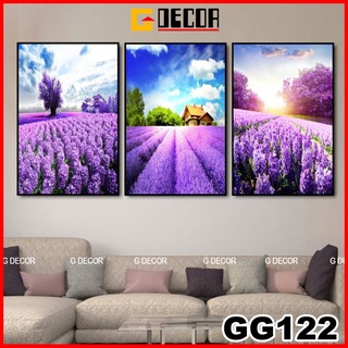 Tranh treo tường canvas khung gỗ 3 bức phong cách hiện đại Bắc Âu tranh phong cảnh trang trí phòng khách phòng ngủ 122