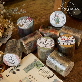 (Chiết theo chu kỳ) 8 mẫu băng dính PET tape hoạ tiết vintage