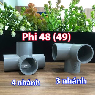 2 chiếc co góc 3 nhánh hoặc 4 hướng nhựa pvc 48 (49). 3 ngả, thập góc ống pvc