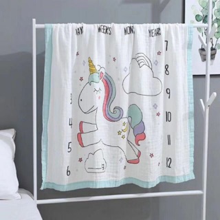chăn aden tre bo viền 4 lớp in hình kute cho bé mẫu mới
