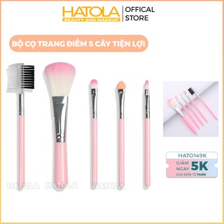 Bộ cọ trang điểm 5 cây tiện lợi cọ tán kem nền phấn phủ son môi dễ thương HATOLA
