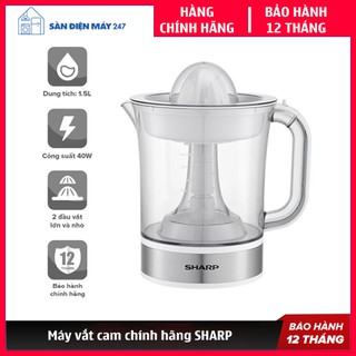 [Bảo hành 12 tháng] Máy Vắt Cam Sharp 0.6-1.5 Lít - Chính Hãng Bảo Hành 12 tháng-2 Đầu Vắt, Lưới Lọc 2 Lớp