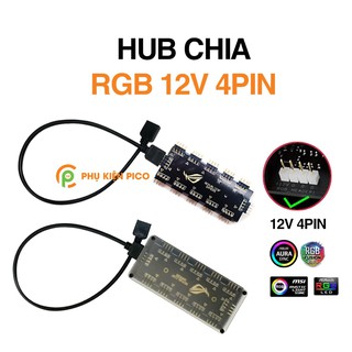 Hub chia RGB 12V - Bộ chia led quạt RGB 12V 4pin 10 cổng hỗ trợ Mainboard Gigabyte, Asus, MSI, Asrock
