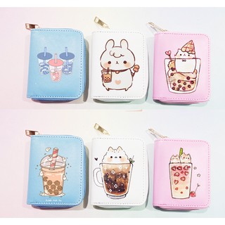 Ví  trà sữa VNI24 ví ngắn boba tea cute bóp dễ thương idol kpop army thần tượng hoạt hình