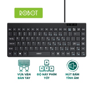 Bàn Phím Có Dây Mini ROBOT RK10 Nút Ấn Tĩnh Âm Không Gây Ồn - Nhỏ Gọn Thuận Tiện Mang Theo - Bảo Hành 12 Tháng