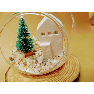 Quả cầu Ngôi nhà thạch cao và Cây thông đón Noel Giáng Sinh TẶNG PHỤ KIỆN TRANG TRÍ - 9293store