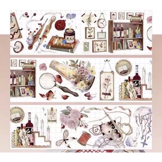 (Chiết theo chu kỳ) Băng dính washi tape hoạ tiết vintage #23