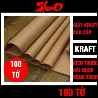 [ 100 tờ ] Giấy xi măng KT: 65cm x 55cm – Giấy Kraft ngoại – Dùng gói hoa tươi, bọc sách vở, gói quà tặng và hàng hóa