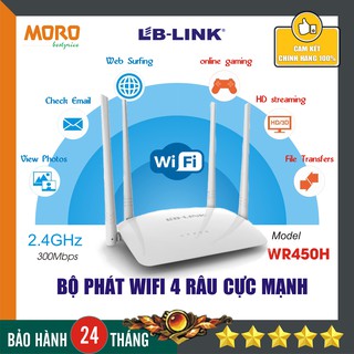 Bộ phát sóng wifi 4 râu cực mạnh LB-LINK BL-WR450H - Hàng chính hãng bảo hành 24 tháng!!!