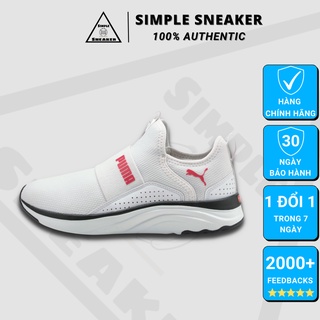 Giày Sneaker Puma Nữ Hàng Chính HãngGiày Thể Thao Puma Softride Slip On White Black[19556702] Simple Sneaker
