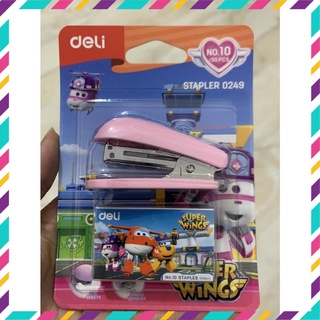 Dập ghim mini  kèm  ghim Deli - Màu Hồng/ Xanh Dương/ vàng