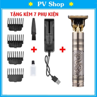 Tông đơ cắt tóc sạc nhanh chuyên nghiệp chấn viền T9, Tăng đơ cắt tóc chấn viền cao cấp Tặng kèm nhiều phụ kiện