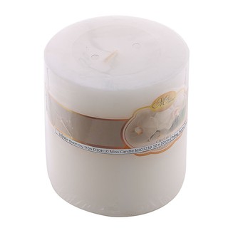 Nến thơm trụ tròn D10H10 Miss Candle MIC0239 10 x 10 cm (Trắng, hương hoa phong lan)