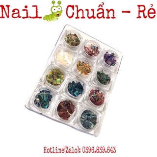 Xà Cừ Hàn Vân Gỗ - Set Xà Cừ 12 Hũ  VÂn Đá Trang Trí Móng [SIÊU MỎNG]