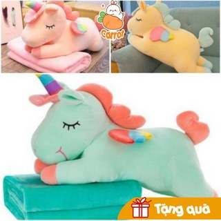 [freeship] Bộ chăn gối văn phòng ngựa Pony 3 in 1, Gấu bông Ngựa Pony kèm mềm