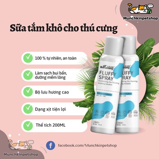Sữa tắm khô cho chó mèo cao cấp, làm sạch vết bẩn, khô nhanh chóng và khử mùi hôi cho chó mèo