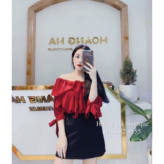 áo đũi trễ vai buộc nơ